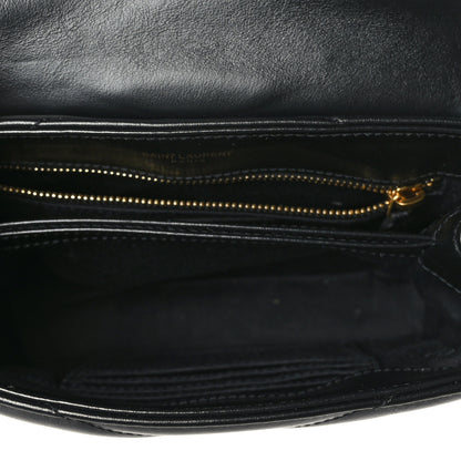 Saint Laurent Calfskin Y Quilted Monogram Toy Loulou Crossbody Bag Black 5 of 9