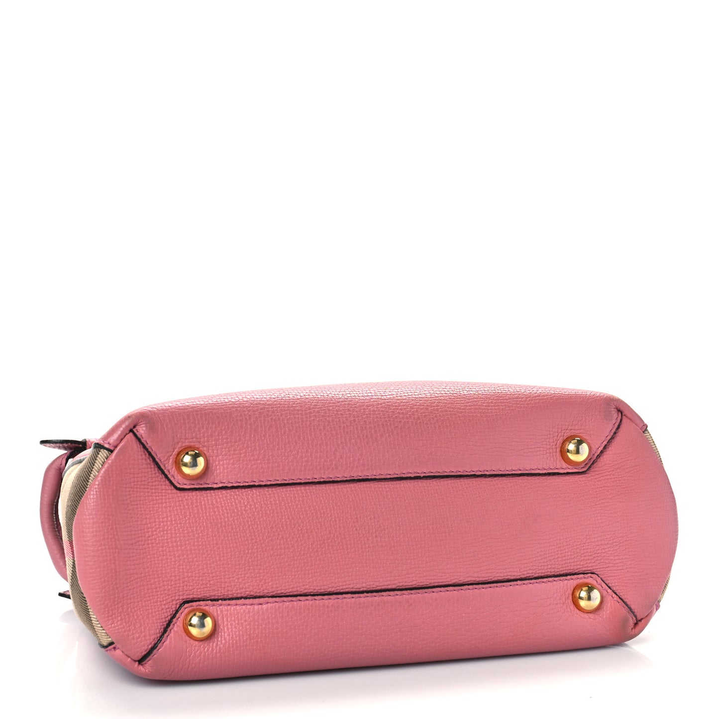 Derby Calfskin House Check Small Banner Tote Pink