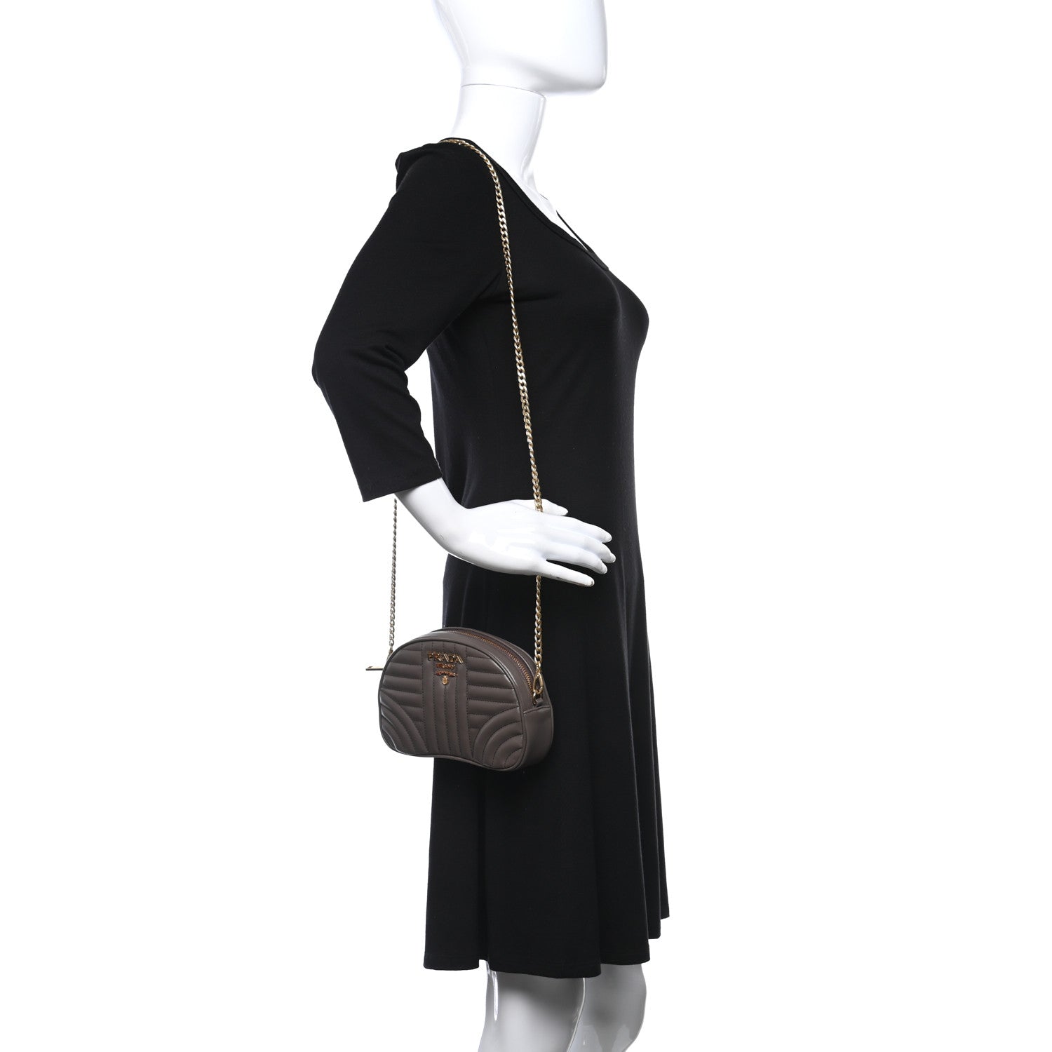 Prada Soft Calfskin Impunture Diagramme Belt Bag Bambu 1 2 of 10