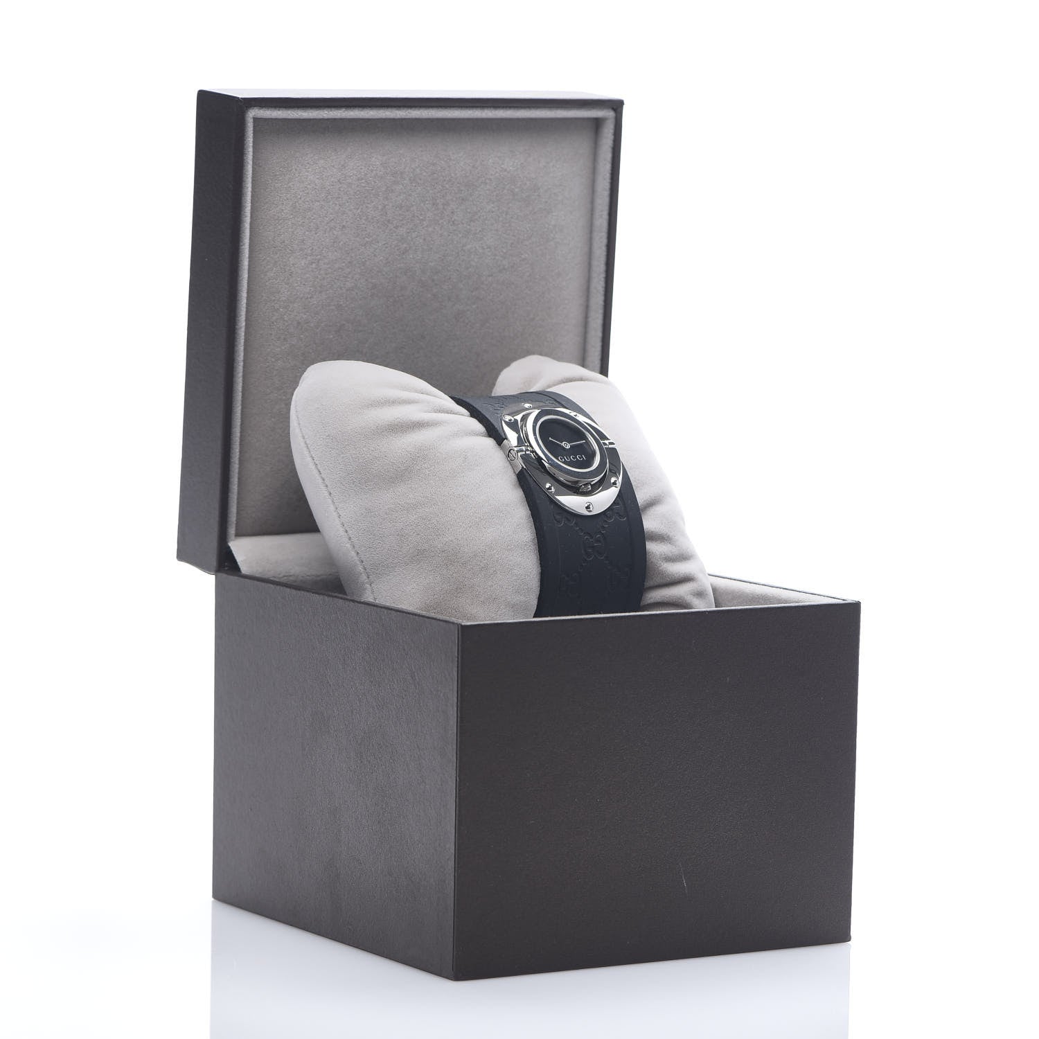 Gucci Stainless Steel Rubber 33mm Twirl Quartz Watch Black 5 of 5