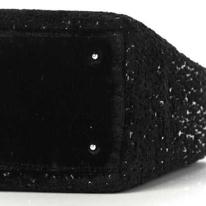 Christian Dior Fabric Lame Medium Lady Dior Black Silver 10 of 10