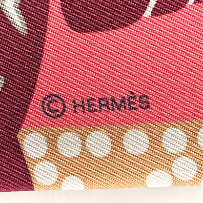 Hermes Silk Fantaisie D' Etriers Twilly Rose Vif Prune Beige 4 of 4