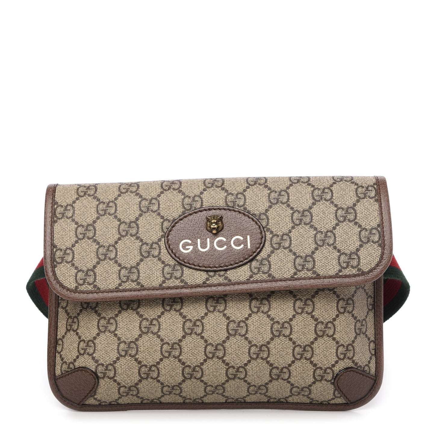 GG Supreme Monogram Neo Vintage Web Belt Bag Brown