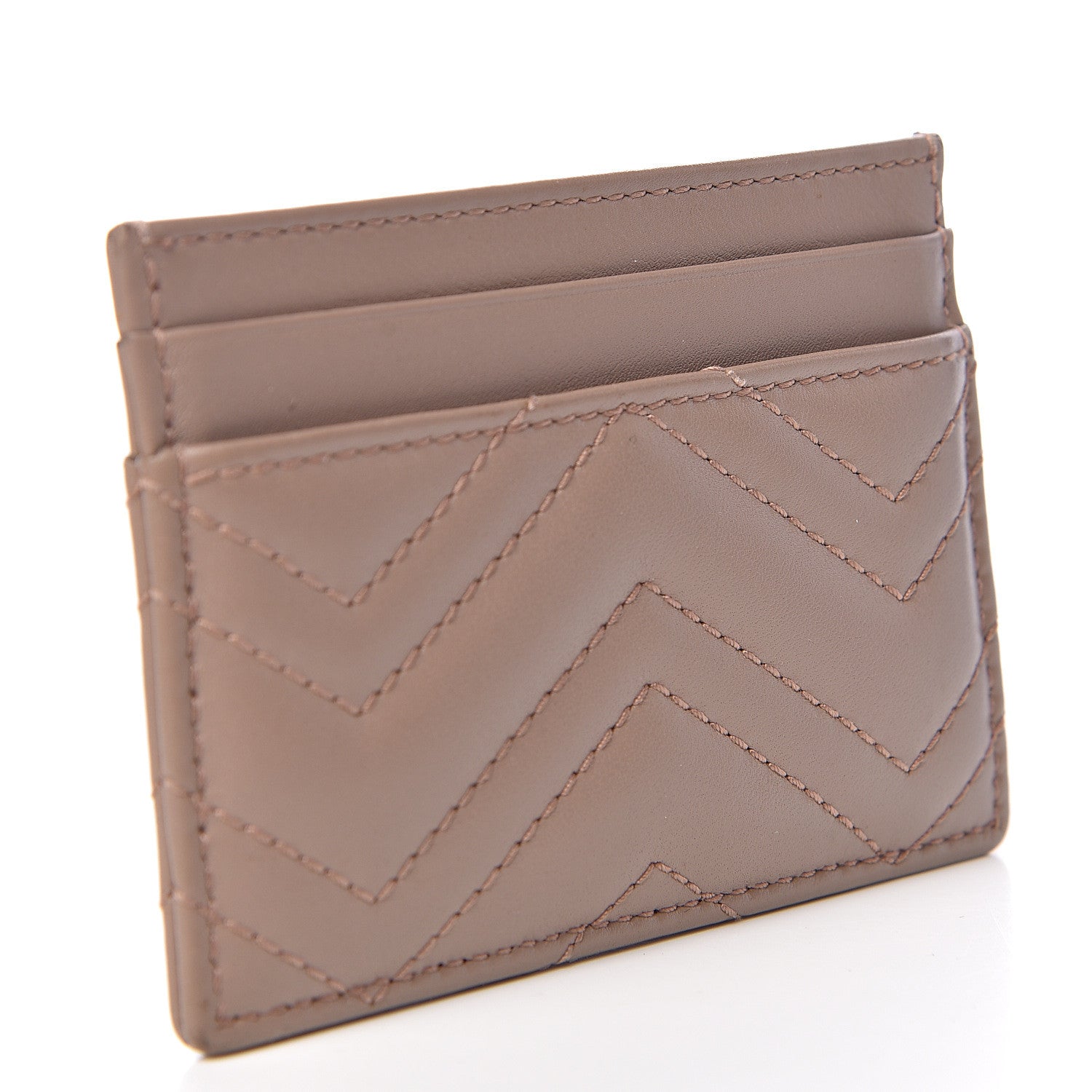 Gucci Calfskin Matelasse GG Marmont Card Holder Porcelain Rose 3 of 7
