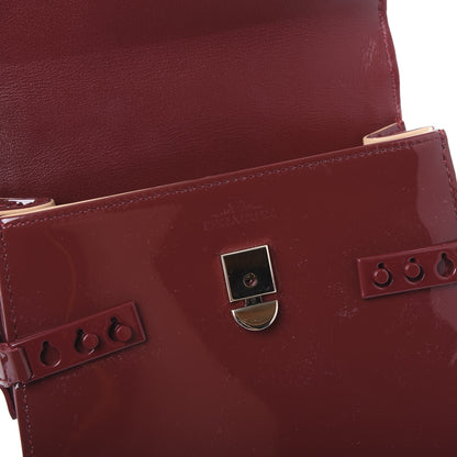 Delvaux Patent Calfskin Micro Tempete Satchel Red 5 of 9