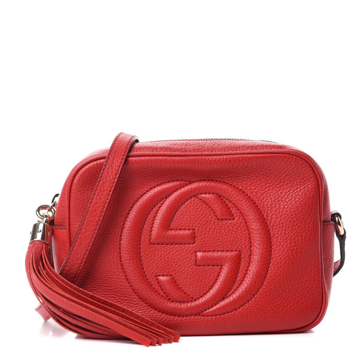 Gucci Pebbled Calfskin Small Soho Disco Bag Vibrant Red 1 of 11
