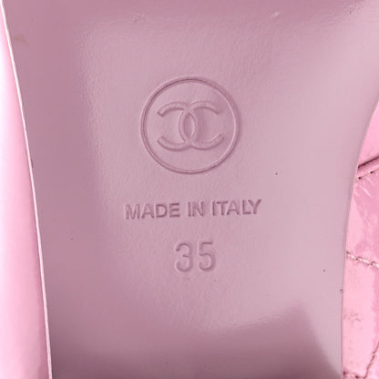 Chanel Patent Goatskin Cap Toe Mary Janes 35 Light Purple Black 6 of 11