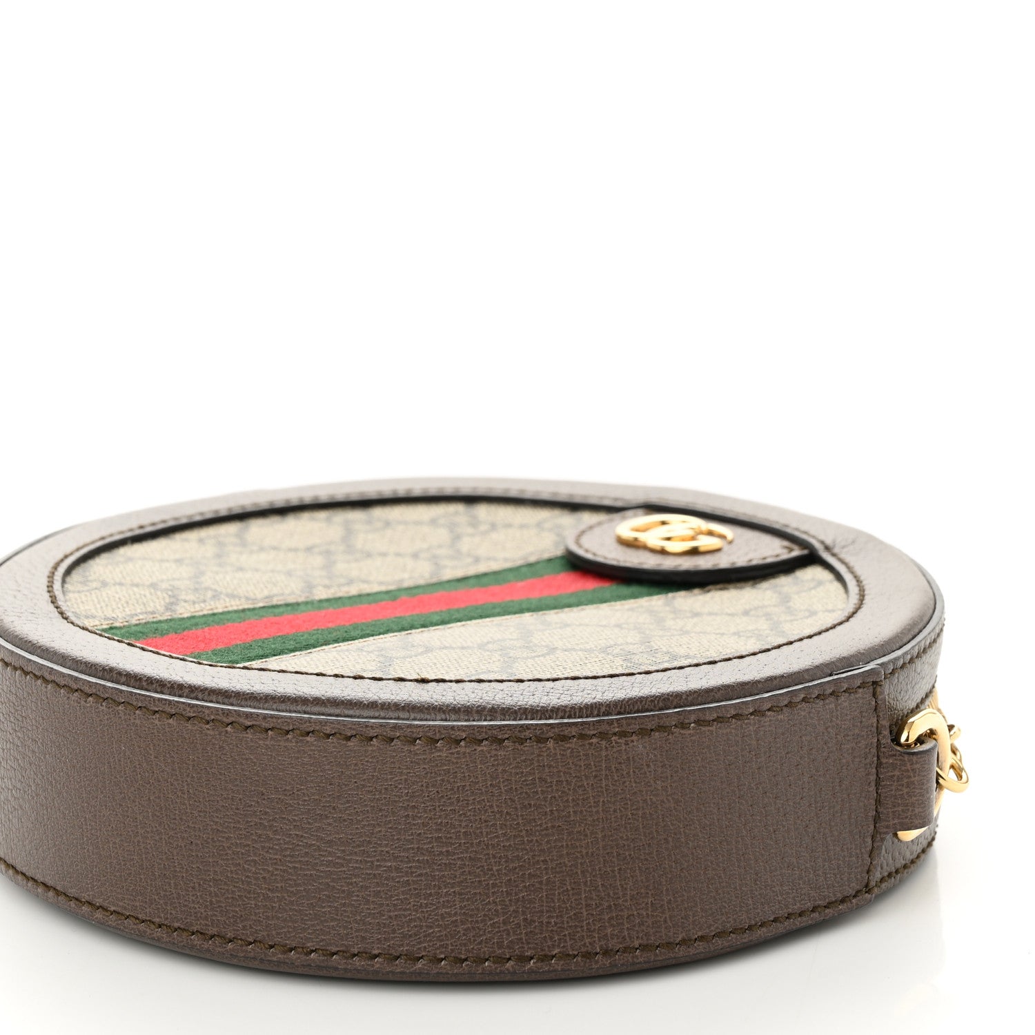 Gucci GG Supreme Monogram Web Mini Ophidia Round Shoulder Bag Brown 10 of 10