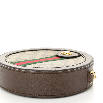 Gucci GG Supreme Monogram Web Mini Ophidia Round Shoulder Bag Brown 10 of 10
