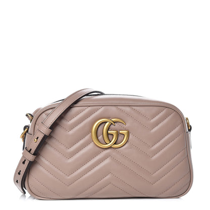 Gucci Calfskin Matelasse Small GG Marmont Chain Shoulder Bag Porcelain Rose 1 of 11