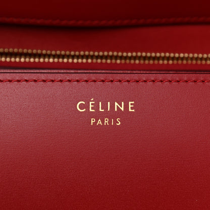 Celine Box Calfskin Medium Classic Box Flap Bag Red 6 of 10