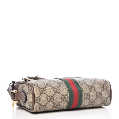 Gucci GG Supreme Monogram Web Mini Ophidia Shoulder Bag Brown 4 of 12
