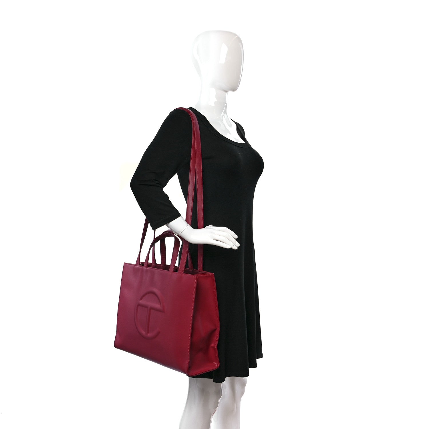 Telfar Vegan Leather Medium Shopping Bag Oxblood 2 of 9