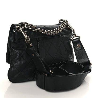 Chanel Calfskin Coco Pleats Messenger Flap Black 3 of 10