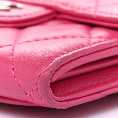 Chanel Lambskin Quilted Flap Card Holder Wallet Pink 12 of 14