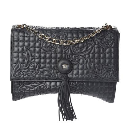 Versace Nappa Barocco Quilted Vanitas Medea Shoulder Bag Black 1 of 9