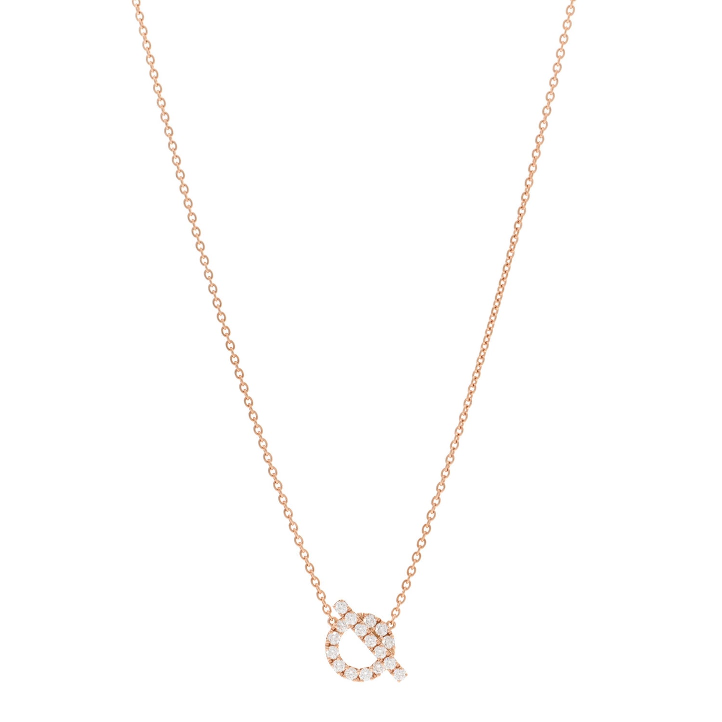18K Rose Gold Diamond Finesse Pendant Necklace