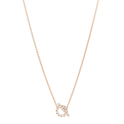 Hermes 18K Rose Gold Diamond Finesse Pendant Necklace 1 of 5