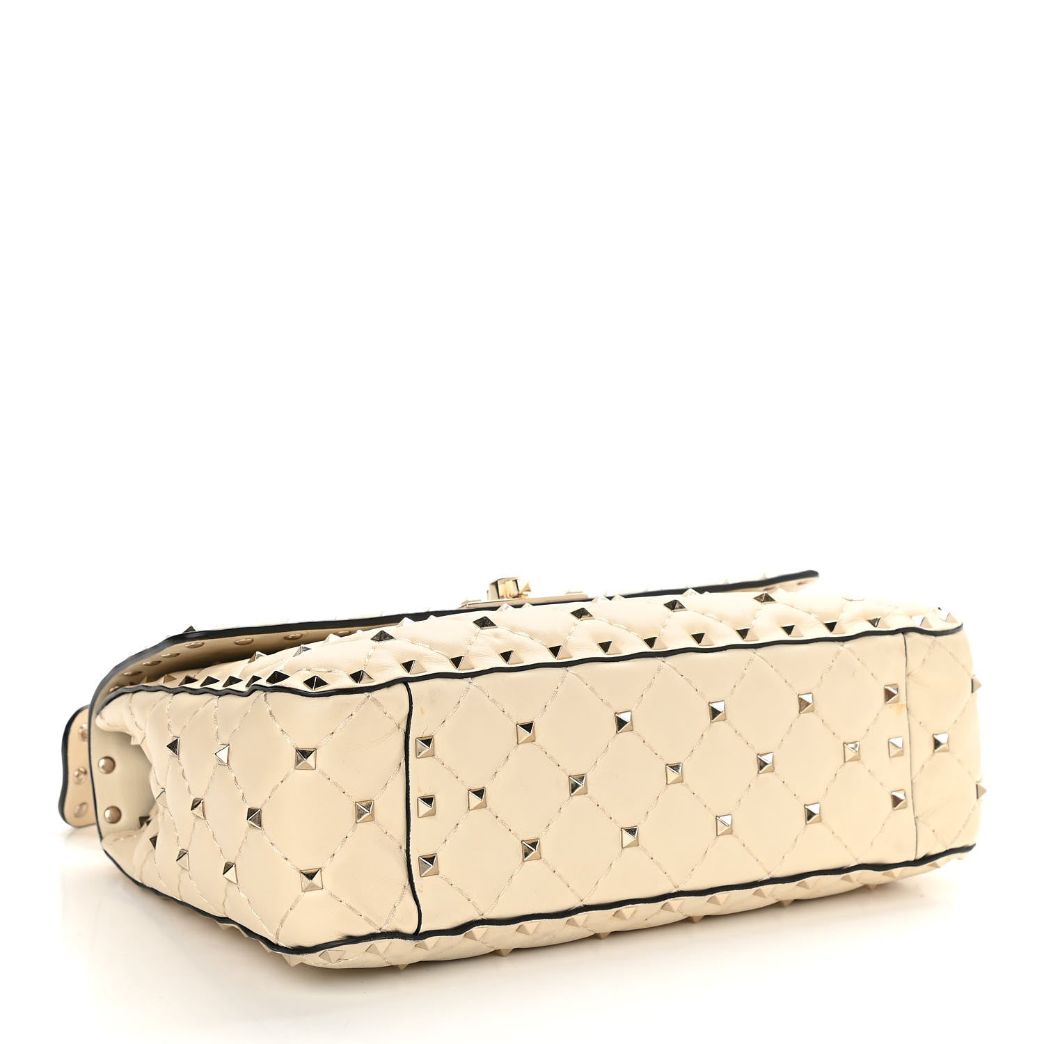 Valentino Garavani Nappa Medium Rockstud Spike Shoulder Bag Light Ivory 4 of 14
