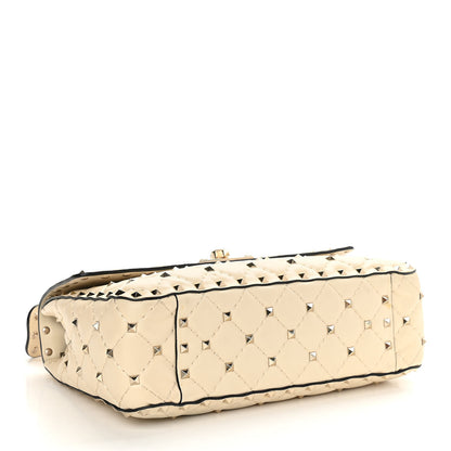 Valentino Garavani Nappa Medium Rockstud Spike Shoulder Bag Light Ivory 4 of 14