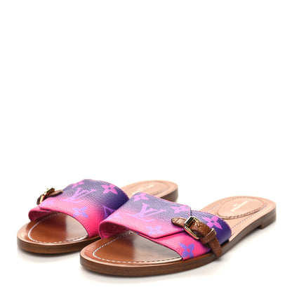 Louis Vuitton Monogram Spring in the City Lock It Flat Mule 35 Midnight Fuchsia 3 of 7