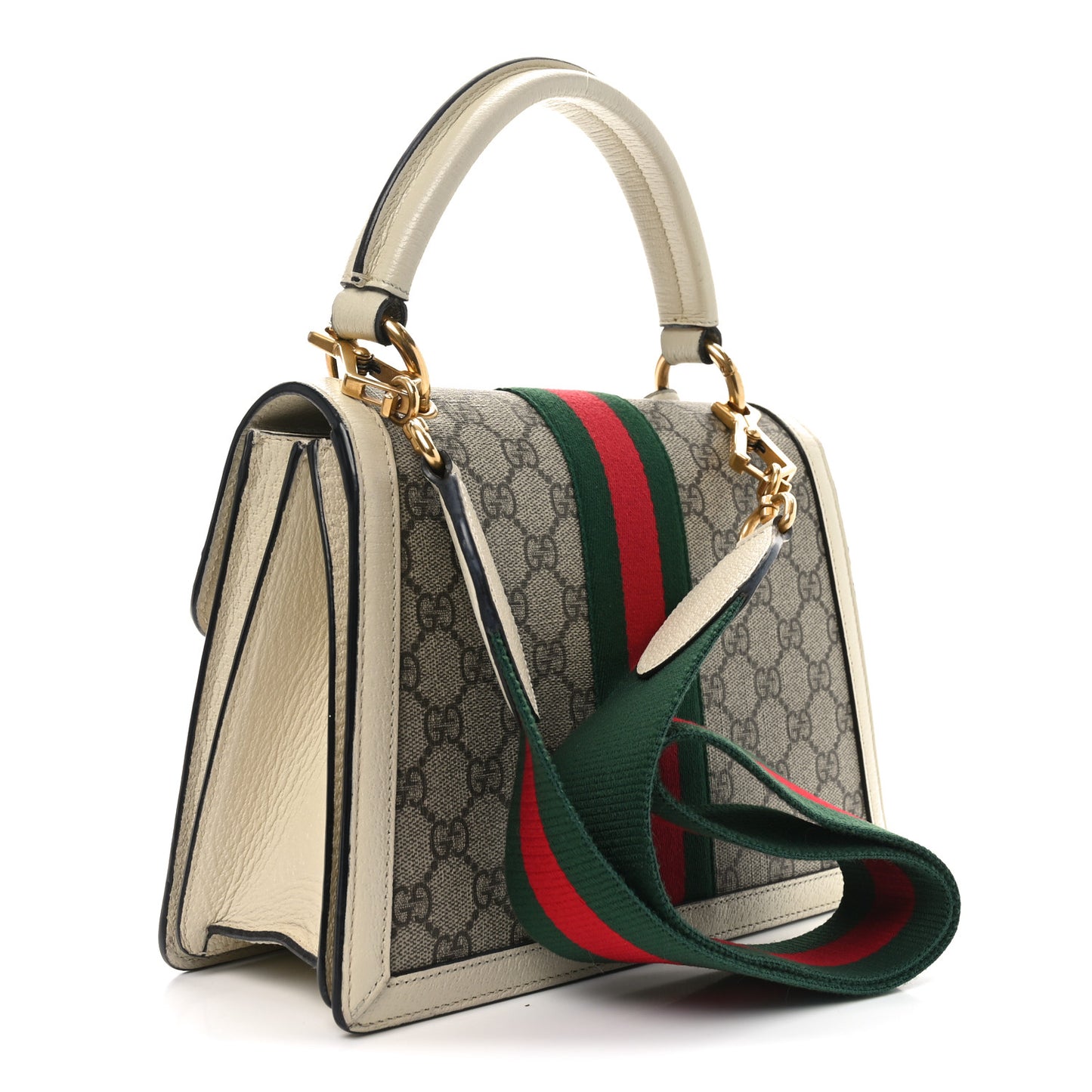GG Supreme Monogram Small Queen Margaret Top Handle Bag White