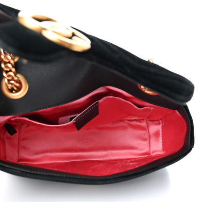 Gucci Velvet Matelasse Mini GG Marmont Shoulder Bag Black 5 of 11