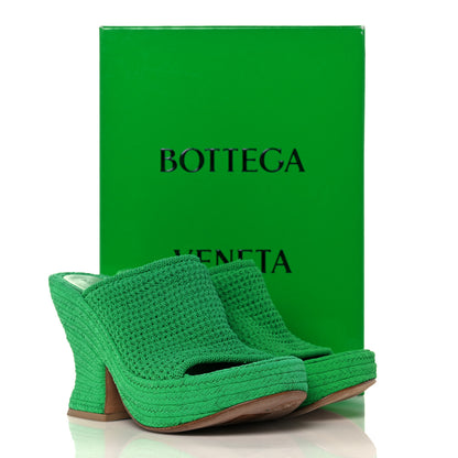 Bottega Veneta Knit Fabric Slide Platform 115 Wedge Sandals 36.5 Grass 11 of 11