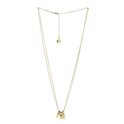 Christian Dior Crystal Rings Double Chain Necklace Gold 3 of 5