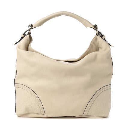 Gucci Calfskin Guccissima Trim Large Signoria Hobo Ivory 1 of 8
