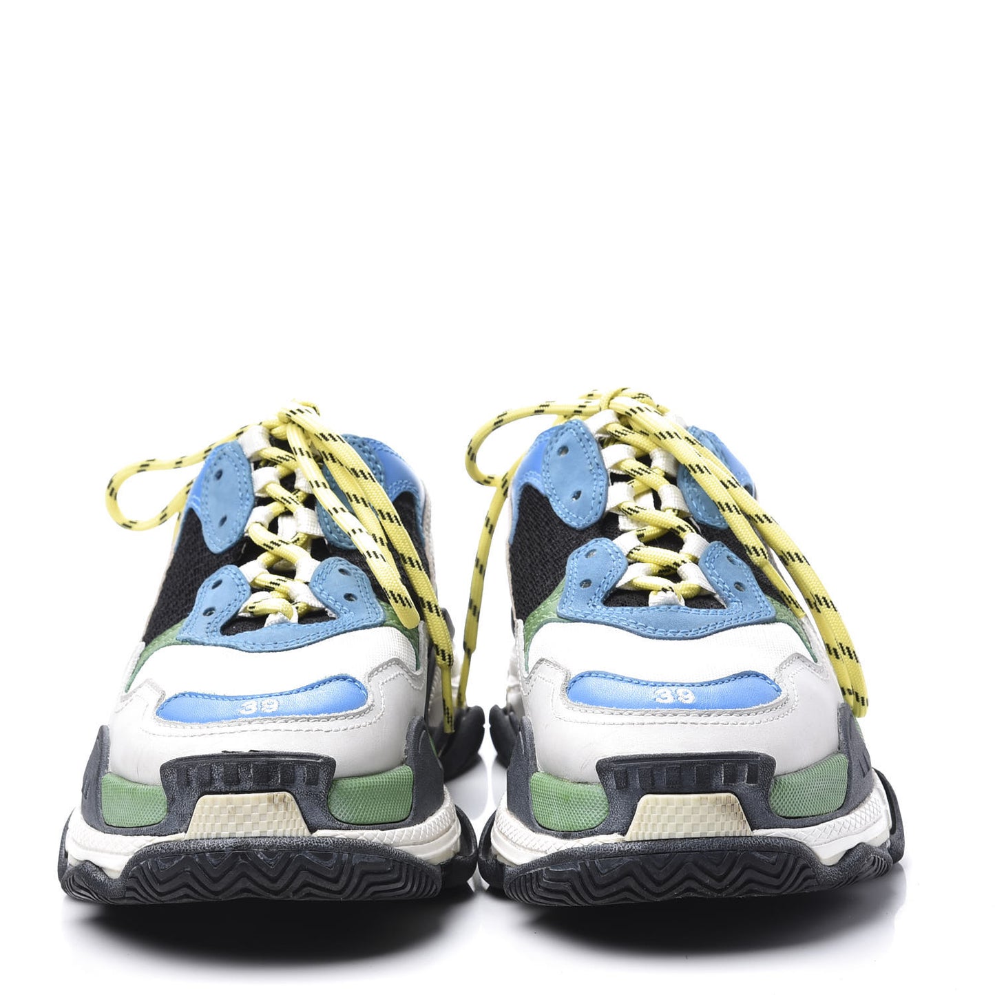 Fabric Mesh Nappa Mens Triple S Sneakers 39 Bleu White Vert Jaune