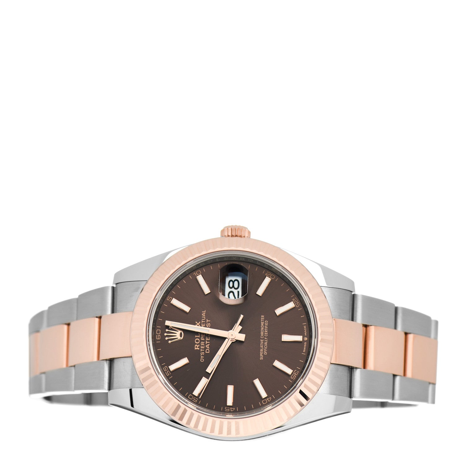 Rolex Stainless Steel 18K Everose Gold 41mm Oyster Perpetual Datejust Watch Chocolate 126331 2 of 5