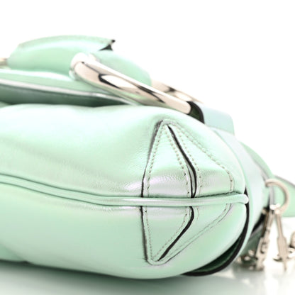 Gucci Iridescent Nappa Vertical Matelasse Medium Maxi Horsebit Chain Shoulder Bag Iridescent Salvy Green 10 of 10