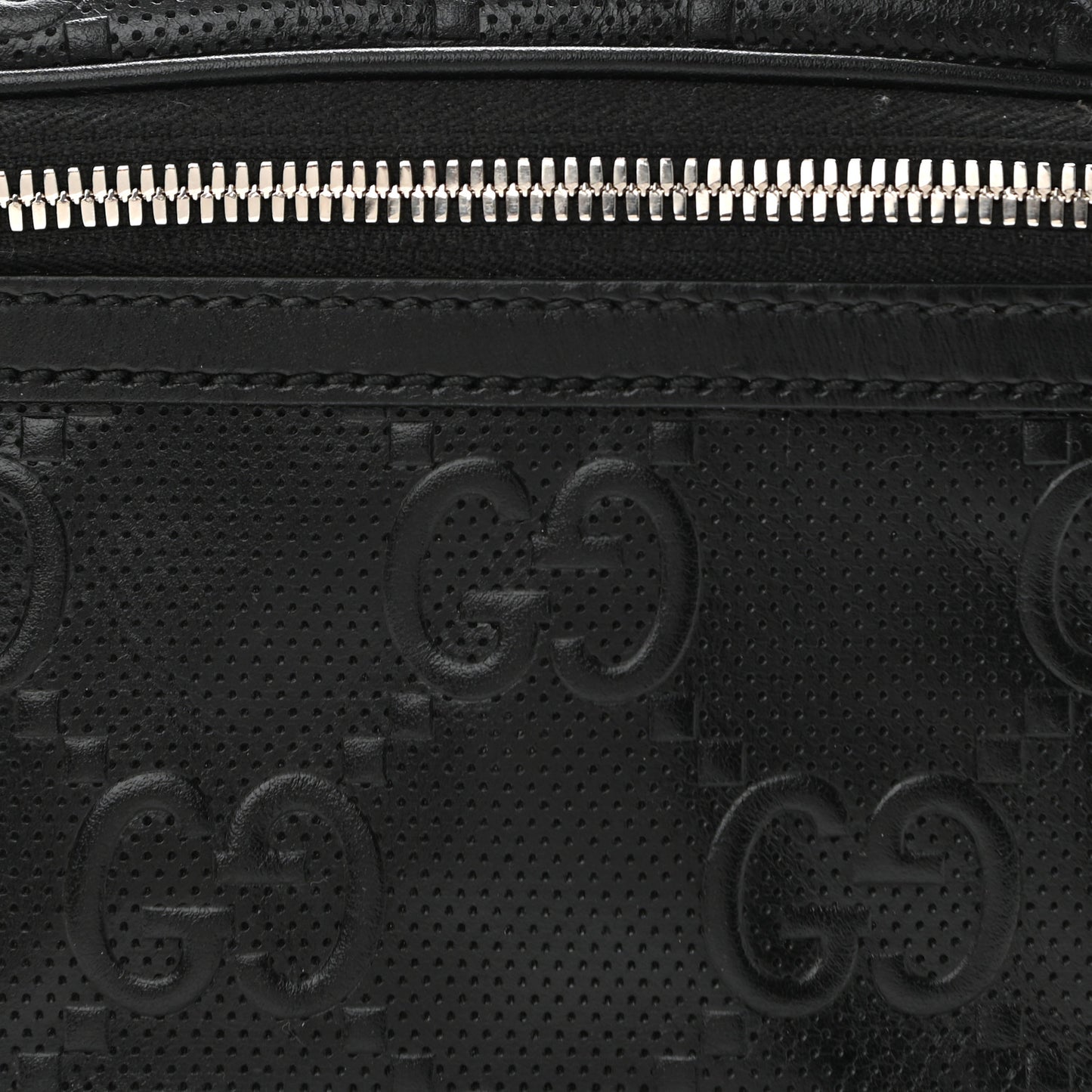Calfskin GG Tennis Embossed Belt Bag Black