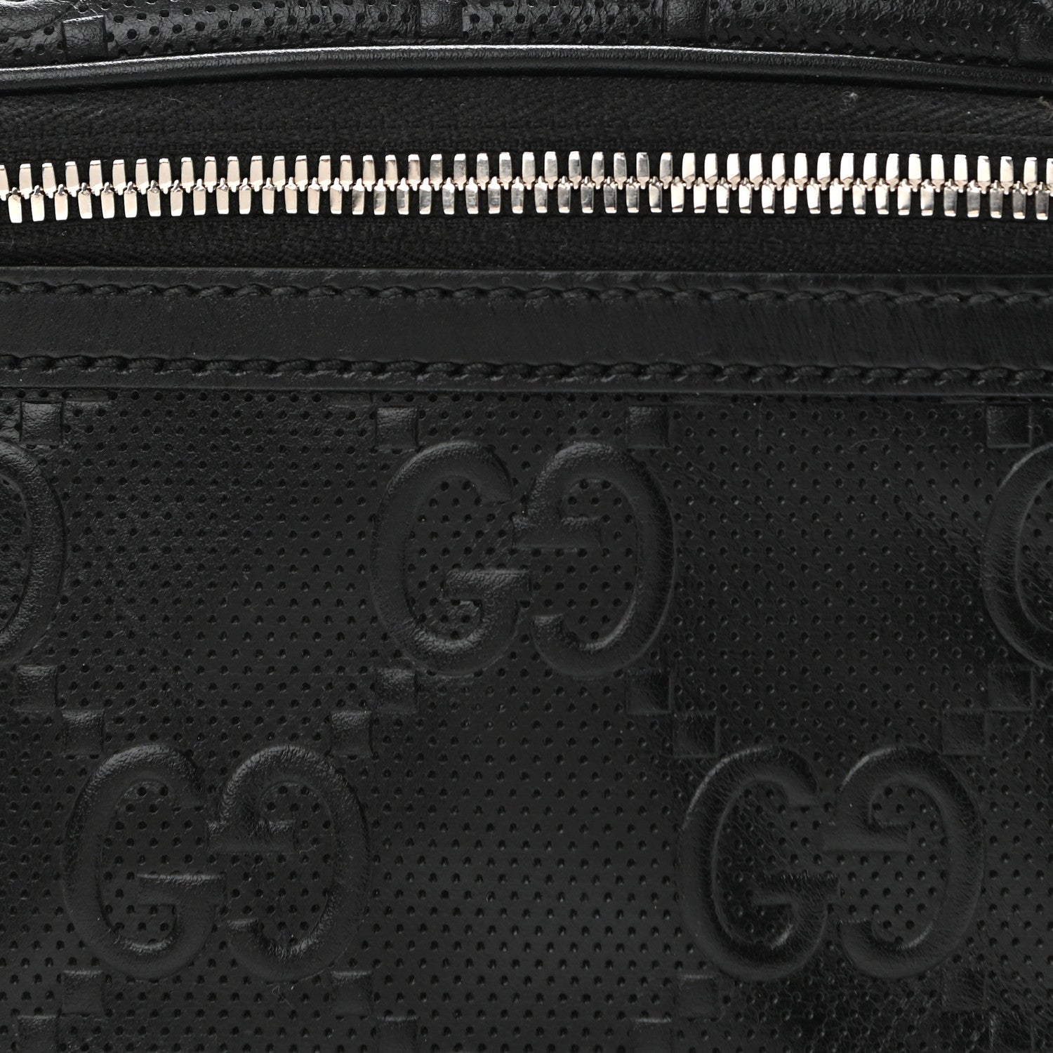 Gucci Calfskin GG Tennis Embossed Belt Bag Black 7 of 10