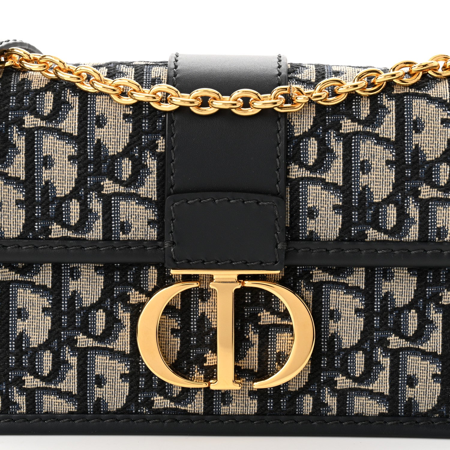 Christian Dior Oblique 30 Montaigne East West Chain Flap Bag Blue 7 of 10