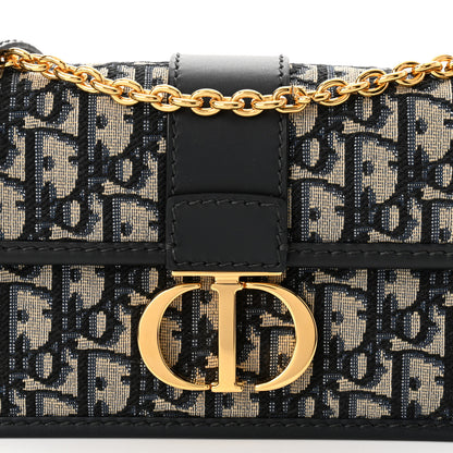 Christian Dior Oblique 30 Montaigne East West Chain Flap Bag Blue 7 of 10