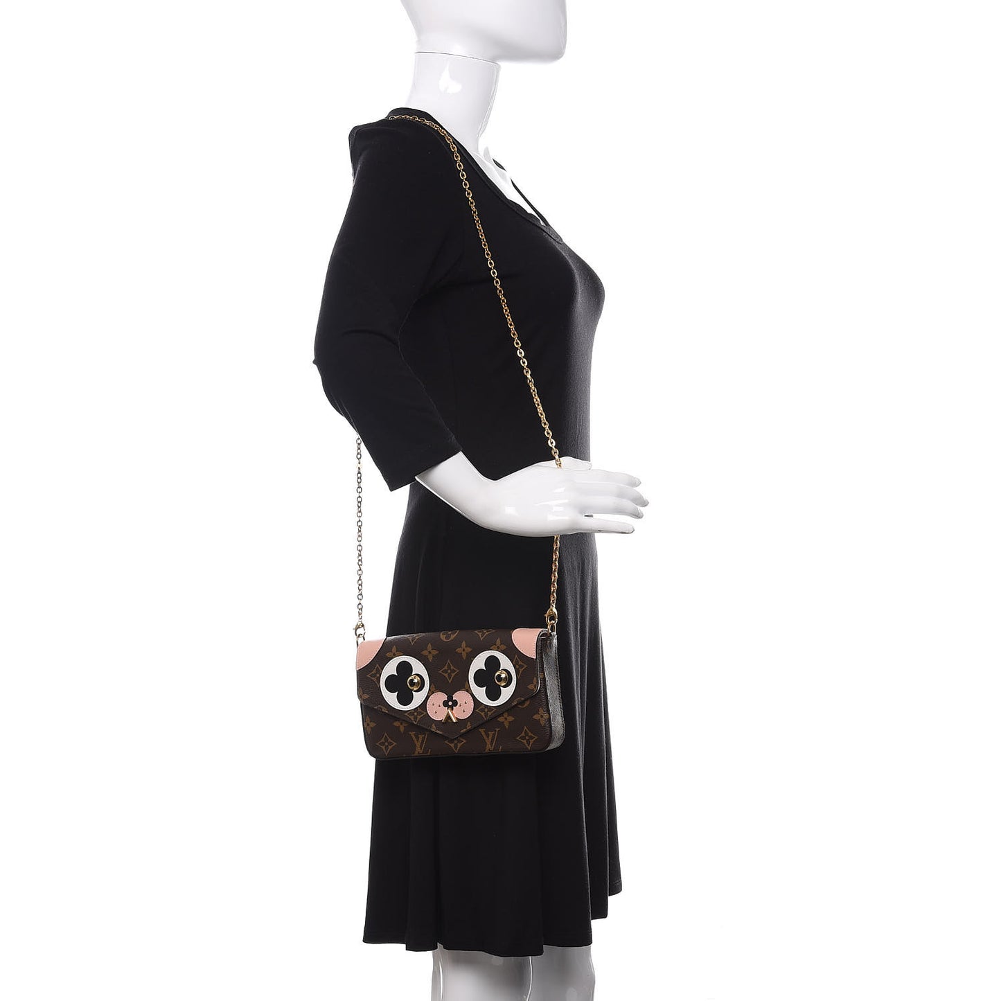 Monogram Valentine Dog Pochette Felicie Chain Wallet