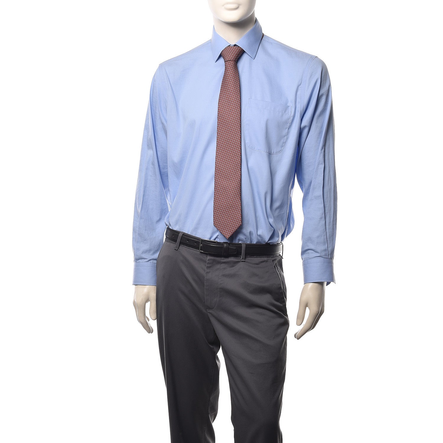 Hermes Printed Silk Heavy Twill Halteres Mens Neck Tie Rouge Brique Anthracite Blanc 2 of 4