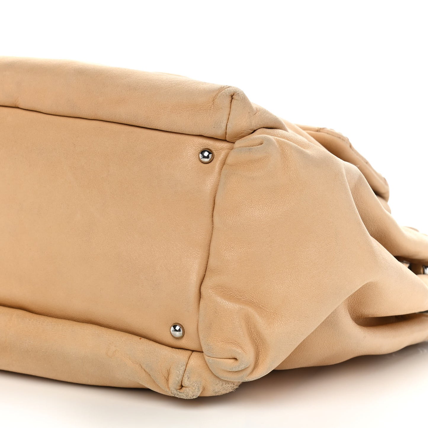 Lambskin Quilted Shoulder Flap Bag Beige