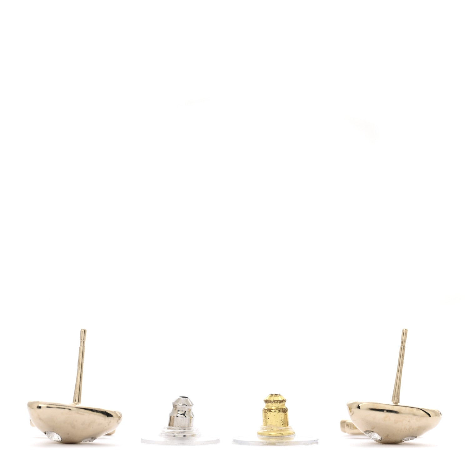 Chanel Crystal CC Drop Earrings Gold 3 of 5
