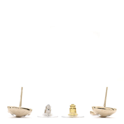 Chanel Crystal CC Drop Earrings Gold 3 of 5