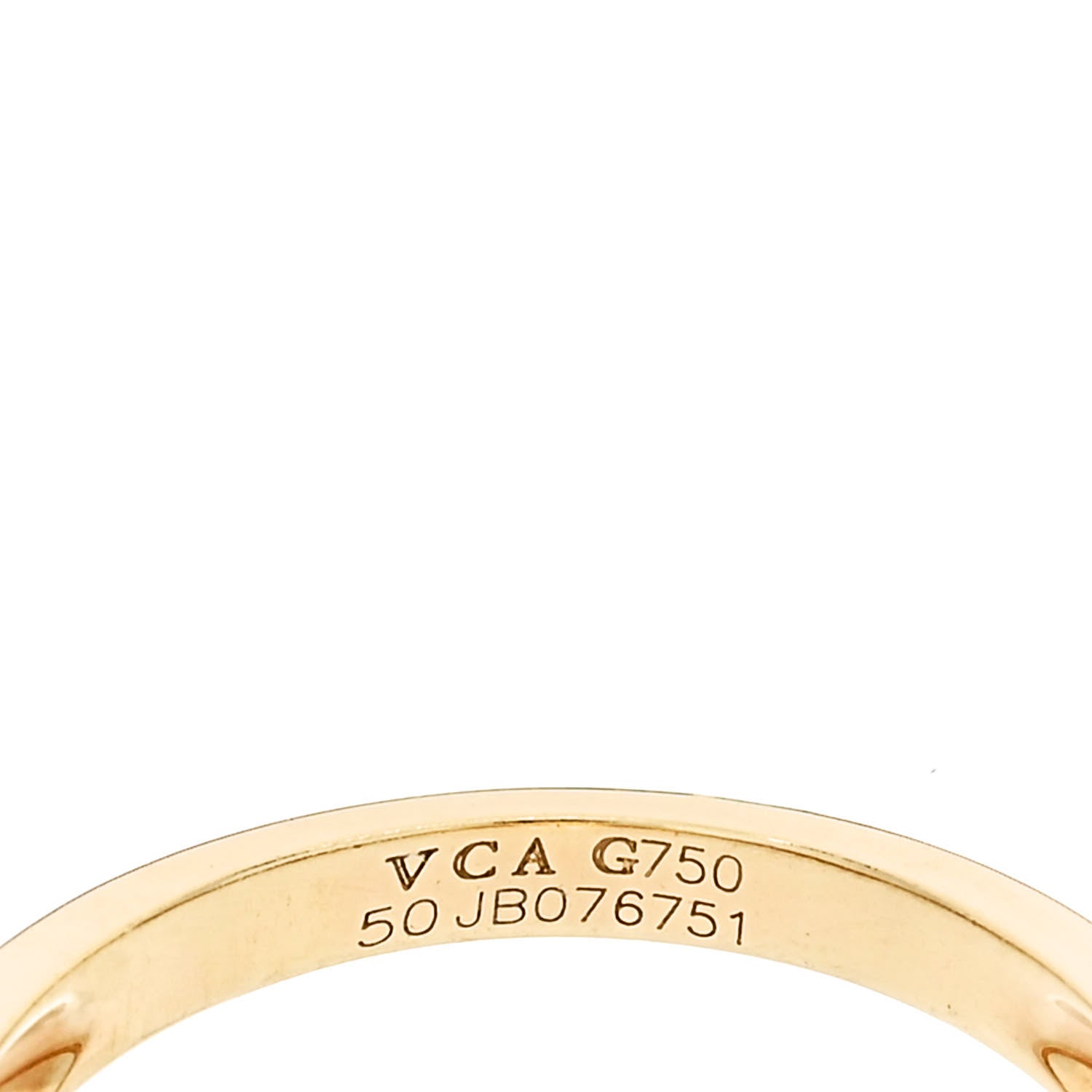 Van Cleef & Arpels 18K Yellow Gold Diamond Mother of Pearl Vintage Alhambra Ring 50 5.25 5 of 5