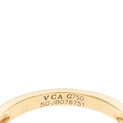 Van Cleef & Arpels 18K Yellow Gold Diamond Mother of Pearl Vintage Alhambra Ring 50 5.25 5 of 5