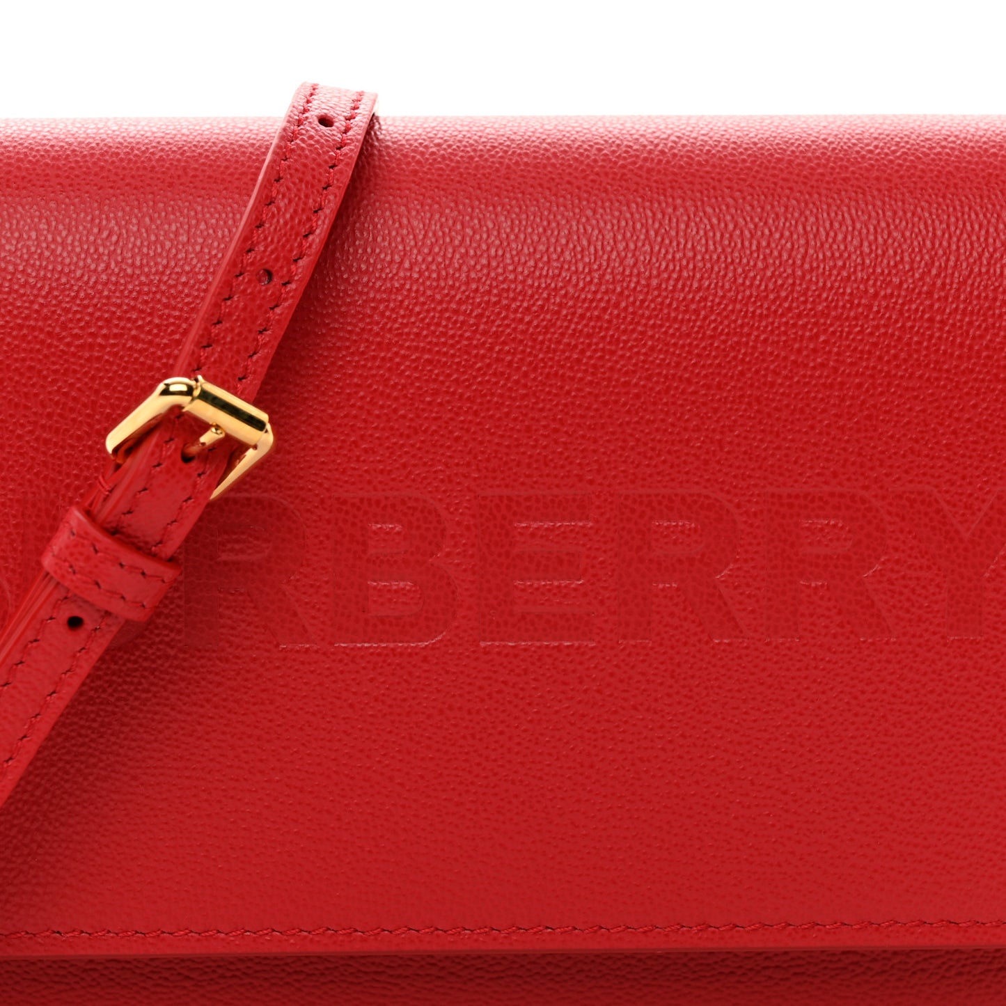 Smooth Calfskin Logo Embossed Hampshire Crossbody Red