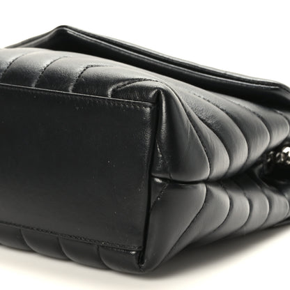 Saint Laurent Calfskin Y Quilted Monogram Small Loulou Chain Satchel Black 9 of 9