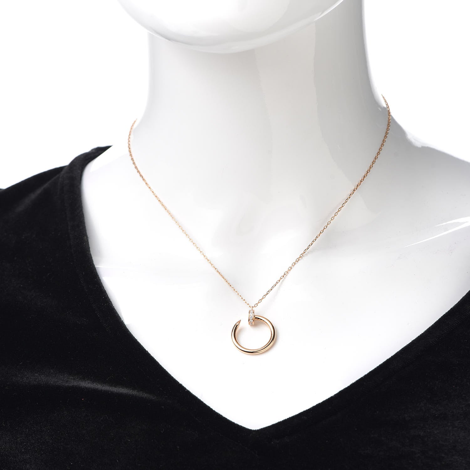 Cartier 18K Pink Gold Diamond Juste Un Clou Pendant Necklace 2 of 6