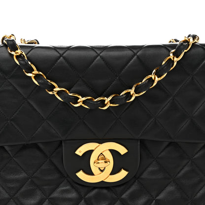 Chanel Lambskin Quilted XL Jumbo Single Flap Black 9 of 16