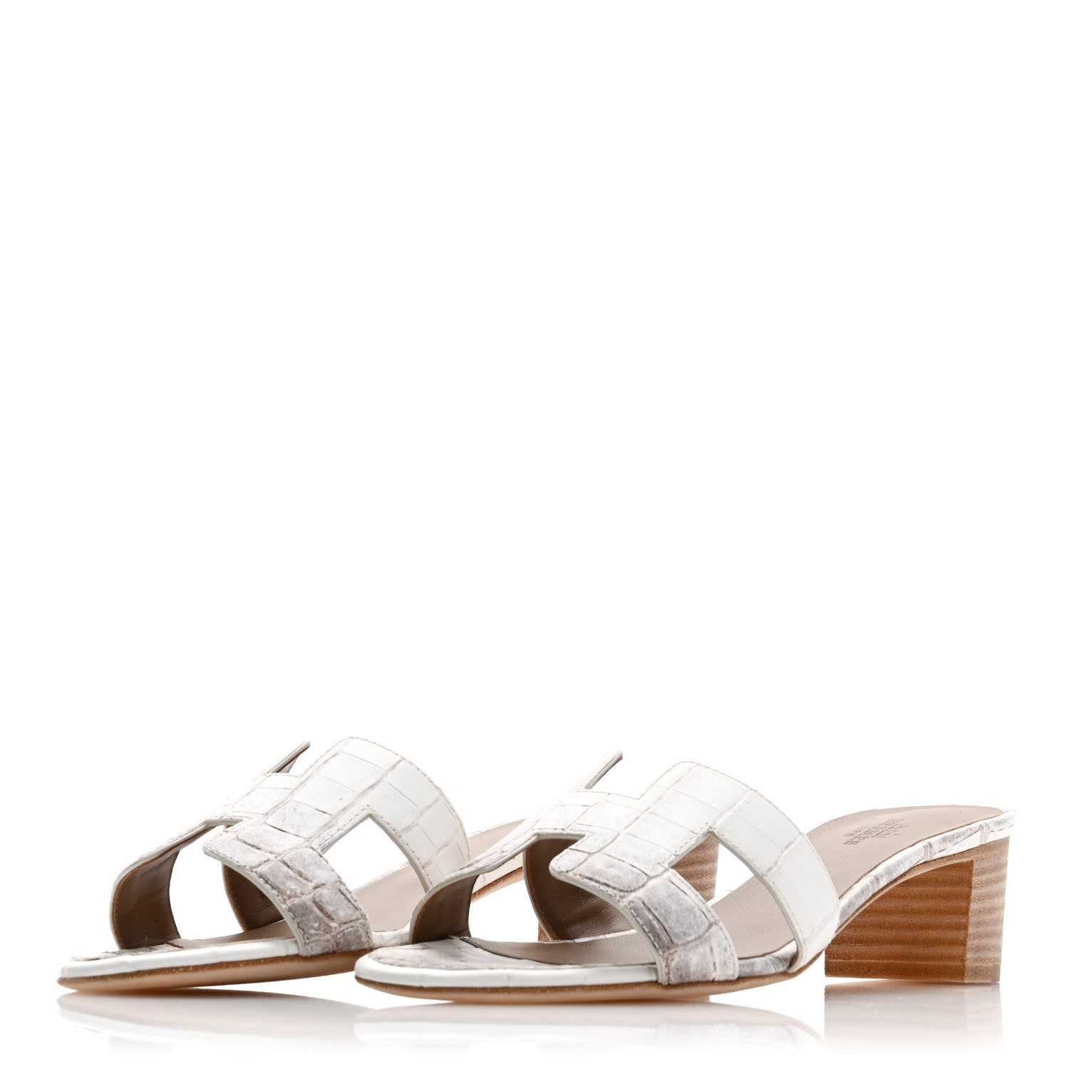 Hermes Matte Niloticus Crocodile Himalaya Oasis Sandals 36.5 White 3 of 9