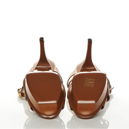 Saint Laurent Calfskin Tribute 75 Platform Sandals 38 Amber 5 of 8